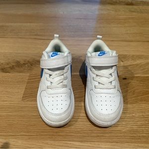 Nike sneakers with velcro- white and blue, size 9T